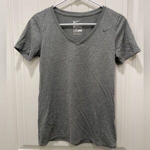 Nike Heather Gray V-Neck Tee